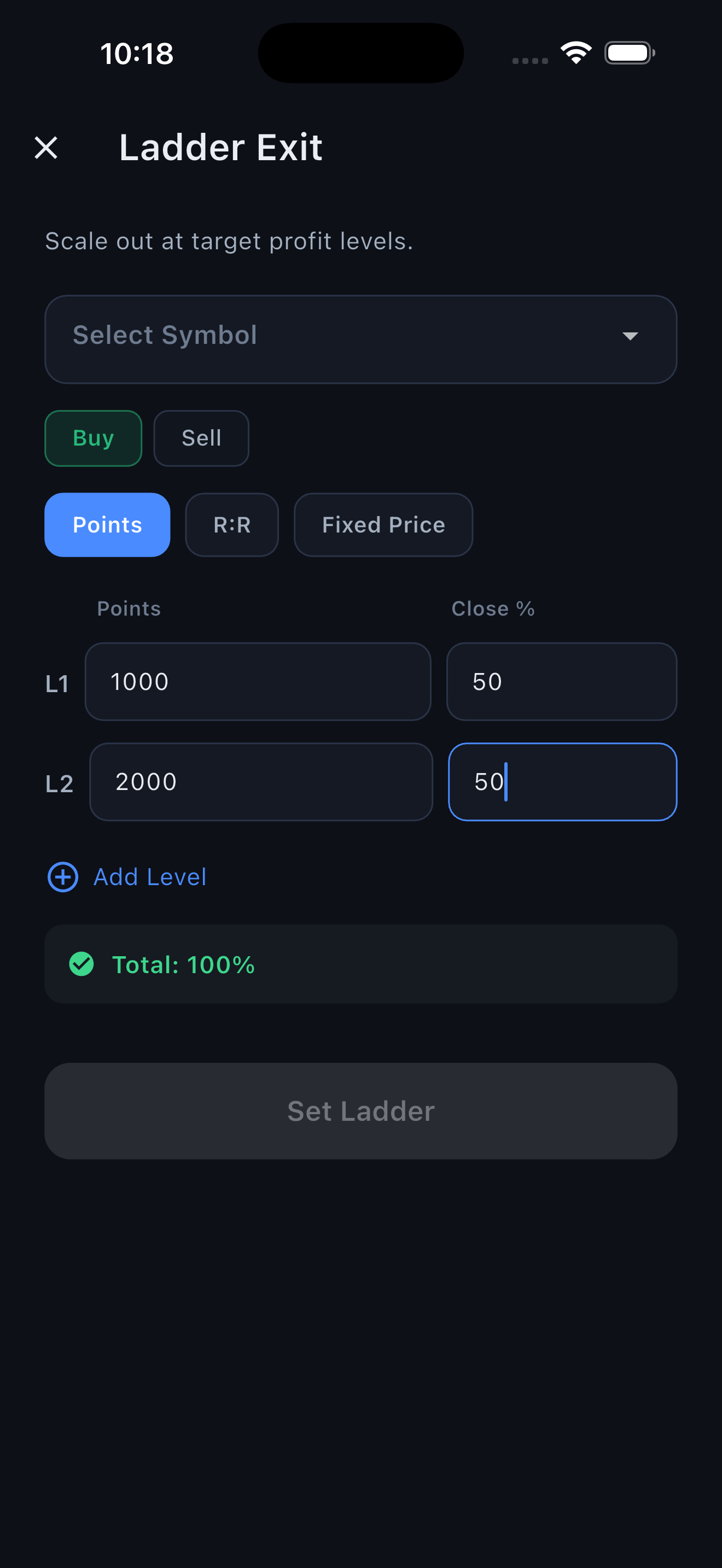 TickEdge AI   Automation configuration screen